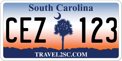 SC license plate CEZ123