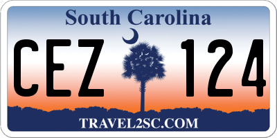 SC license plate CEZ124