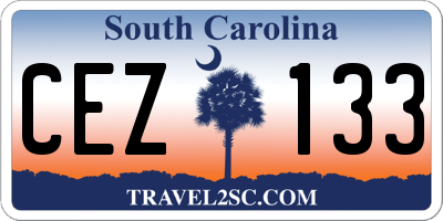 SC license plate CEZ133