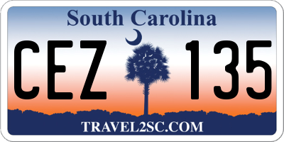 SC license plate CEZ135