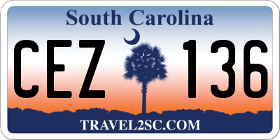 SC license plate CEZ136