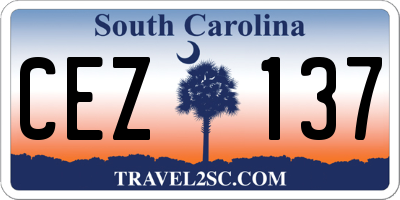 SC license plate CEZ137