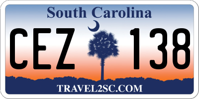 SC license plate CEZ138