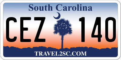 SC license plate CEZ140