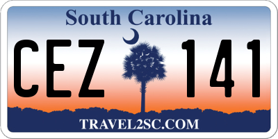 SC license plate CEZ141
