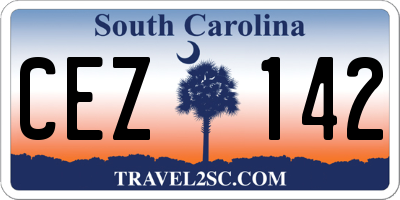 SC license plate CEZ142