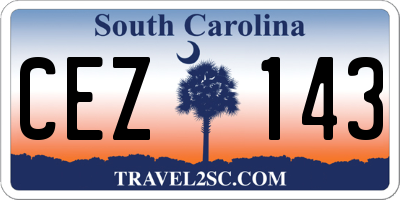 SC license plate CEZ143