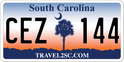 SC license plate CEZ144