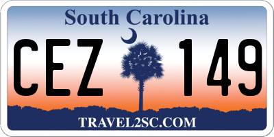 SC license plate CEZ149