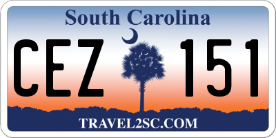 SC license plate CEZ151