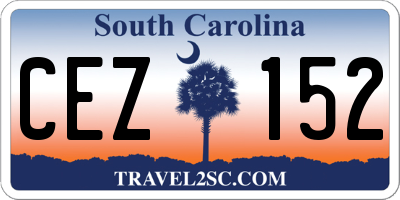 SC license plate CEZ152