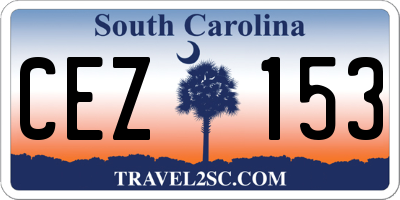 SC license plate CEZ153