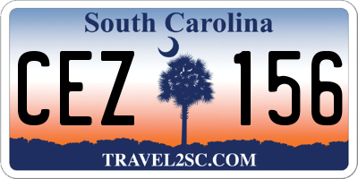 SC license plate CEZ156