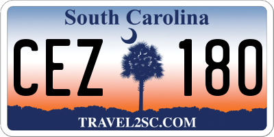 SC license plate CEZ180