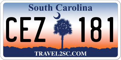 SC license plate CEZ181