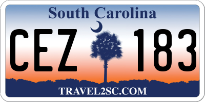 SC license plate CEZ183