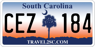 SC license plate CEZ184
