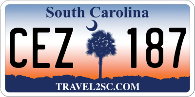 SC license plate CEZ187