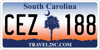SC license plate CEZ188