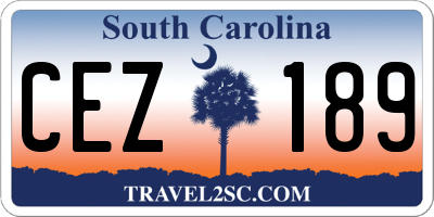 SC license plate CEZ189
