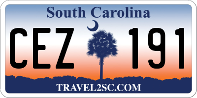 SC license plate CEZ191