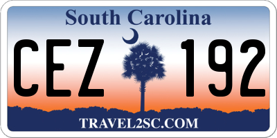 SC license plate CEZ192