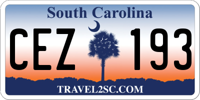 SC license plate CEZ193