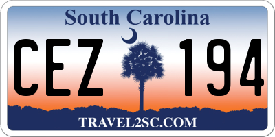 SC license plate CEZ194