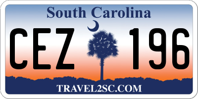 SC license plate CEZ196