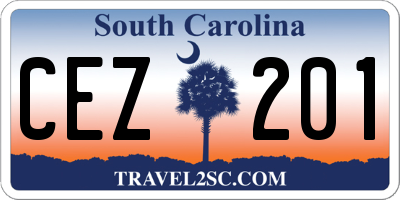 SC license plate CEZ201