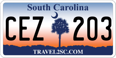 SC license plate CEZ203