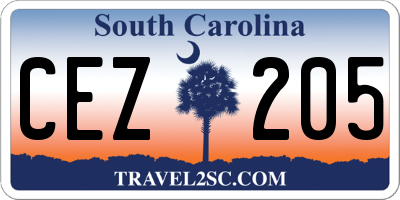SC license plate CEZ205