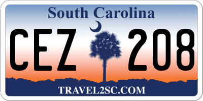 SC license plate CEZ208