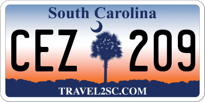 SC license plate CEZ209