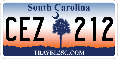 SC license plate CEZ212