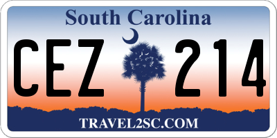 SC license plate CEZ214