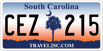 SC license plate CEZ215