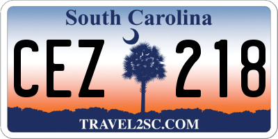 SC license plate CEZ218