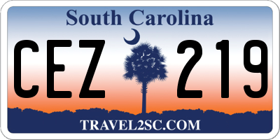 SC license plate CEZ219