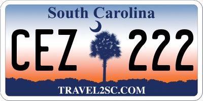 SC license plate CEZ222