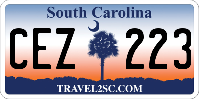 SC license plate CEZ223