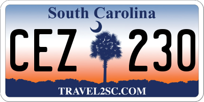 SC license plate CEZ230