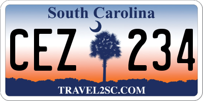 SC license plate CEZ234