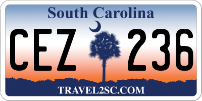 SC license plate CEZ236