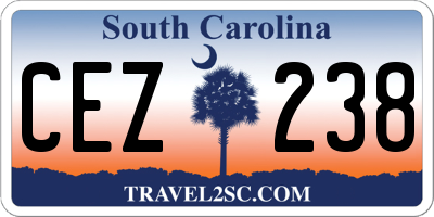 SC license plate CEZ238