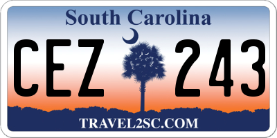 SC license plate CEZ243