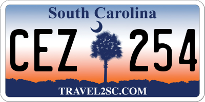 SC license plate CEZ254