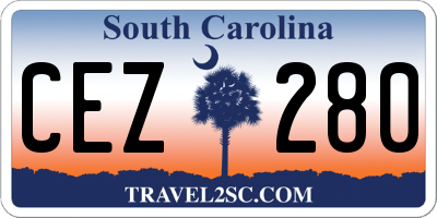 SC license plate CEZ280