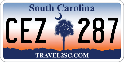 SC license plate CEZ287
