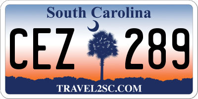SC license plate CEZ289